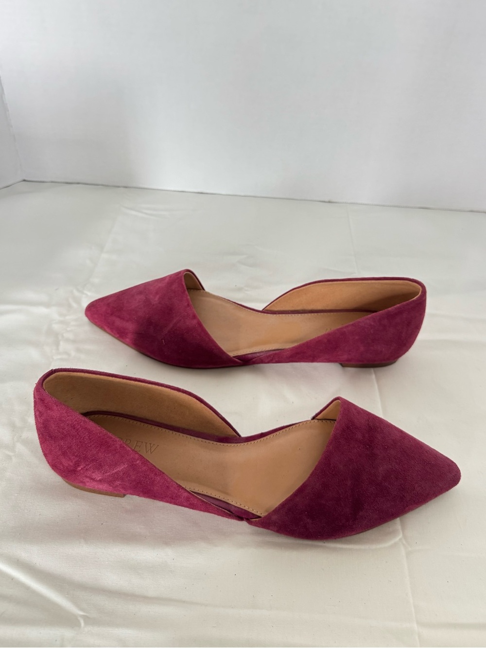 J. Crew Women's Pointed D'Orsay Flats in Wine Suede Size 9